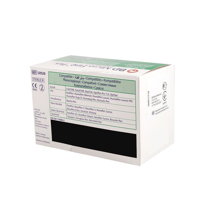 إبرة قلم الأنسولين BD Micro-Fine Plus مقاس 32 جرامًا وقطر 4 مم، 100 إبرة