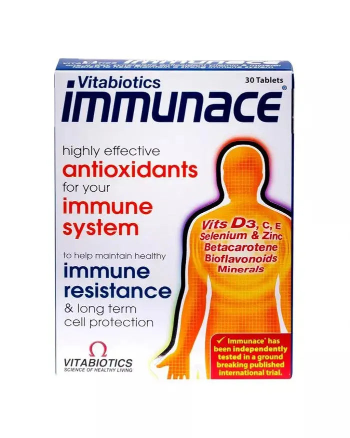 Vitabiotics Immunace Tablets With Antioxidants, Vitamins & Minerals For Healthy Immune System, Pack of 30's Vitabiotics