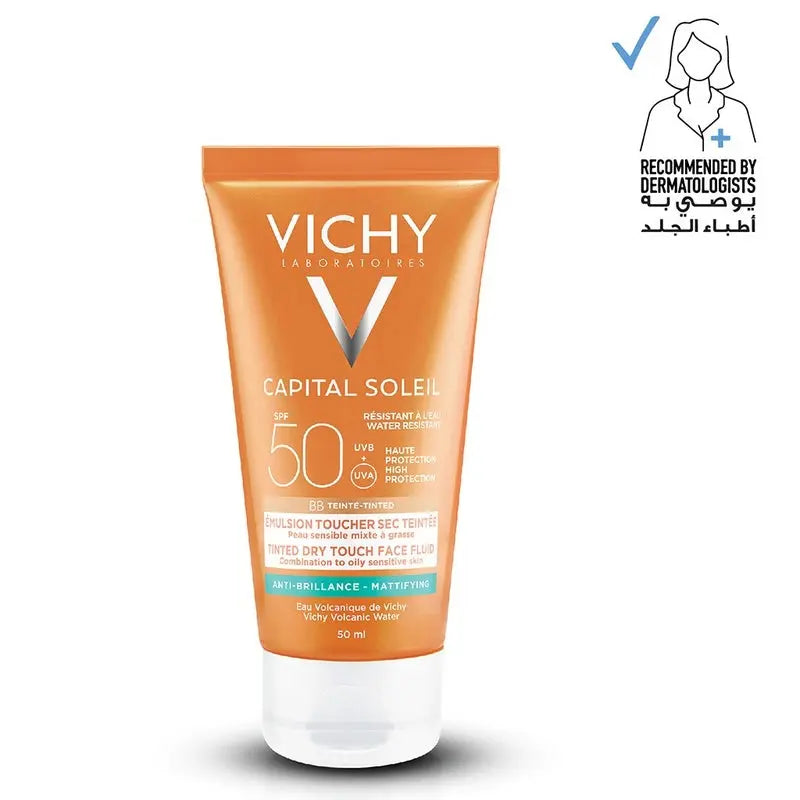 Vichy Capital Soleil BB Tinted SPF 50 Anti Shine Dry Touch Face Fluid Sunscreen 50ml Vichy