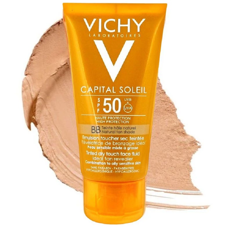 Vichy Capital Soleil BB Tinted SPF 50 Anti Shine Dry Touch Face Fluid Sunscreen 50ml