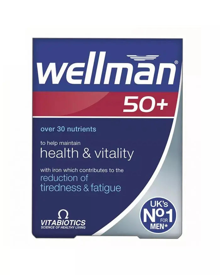Vitabiotics Wellman 50+ Tablet With Advanced Micronutrients For Men's Health & Vitality, Pack of 30's vitabiotics
