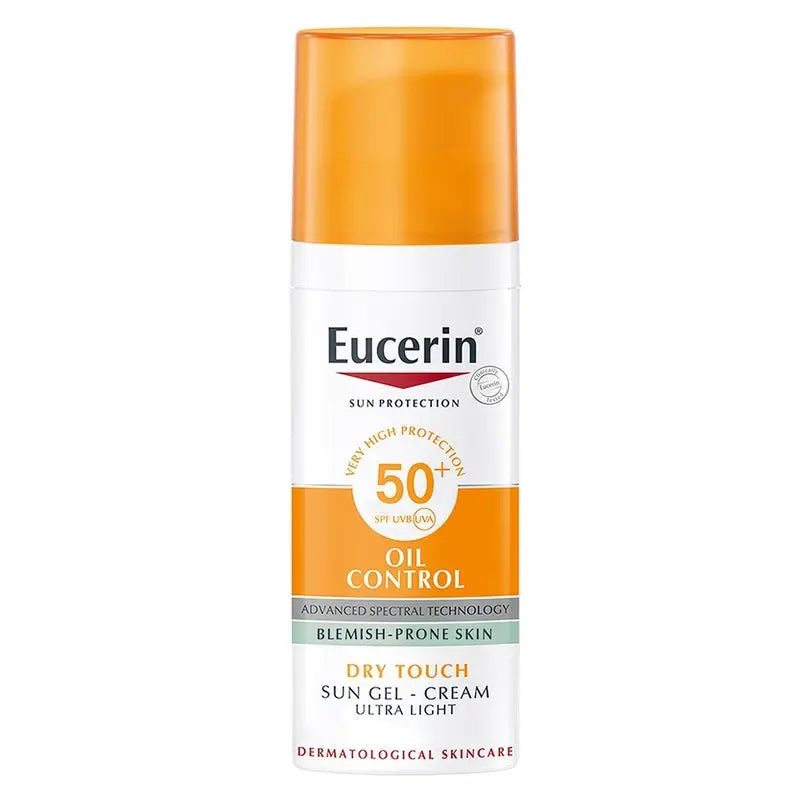 Eucerin Sun Oil Control SPF 50+ Sunscreen Gel Cream With Dry Touch & Anti-Shine Effect For Blemish Prone Skin 50ml Eucerin