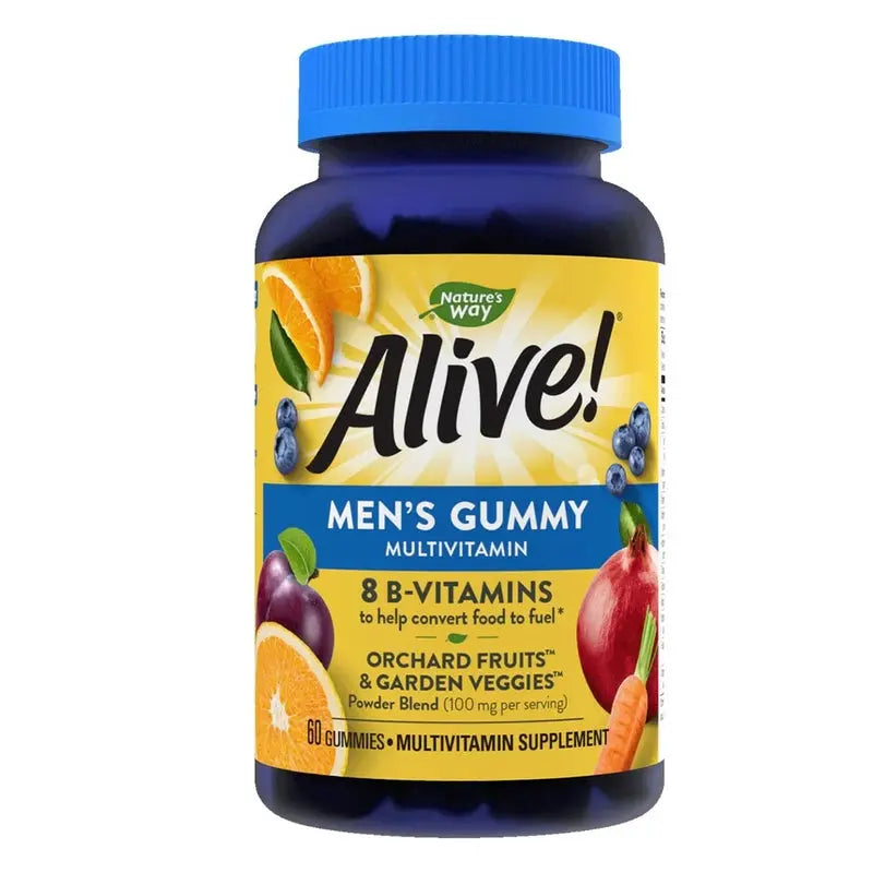 Alive Men's Multivitamin Gummies With Orchard Fruits & Garden Veggies, Pack of 60's Alive