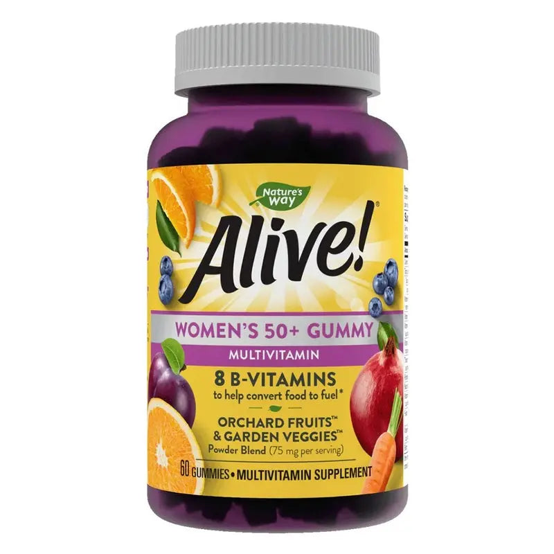 Alive 50+ Women's Multivitamin Gummies With Orchard Fruits & Garden Veggies, Pack of 60's Alive