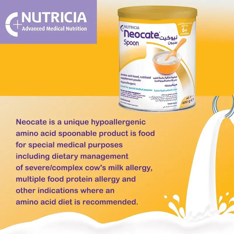 Nutricia Neocate Spoon Hypoallergenic Infant Milk Formula For 6+ Months Unflavoured 400g Nutricia
