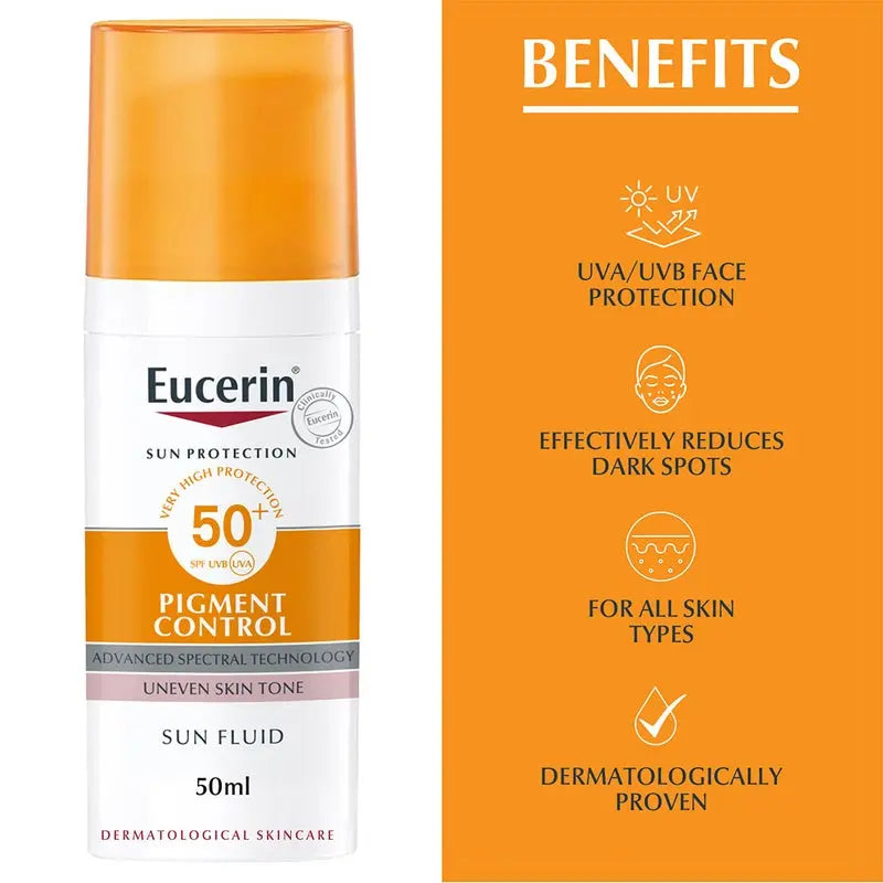 Eucerin Sun Pigment Control Sunscreen SPF50+ Sun Fluid For Uneven Skin Tone 50ml Eucerin