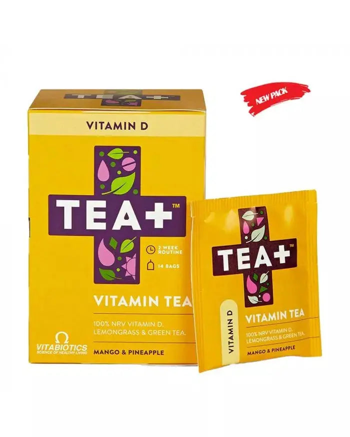 Vitabiotics Tea+ Vitamin D Vitamin Tea, Pack of 14's Vitabiotics
