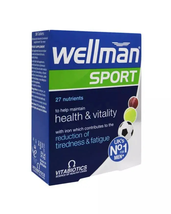 Vitabiotics Wellman Sport Tablets For Men's Health & Vitality, Pack of 30's vitabiotics