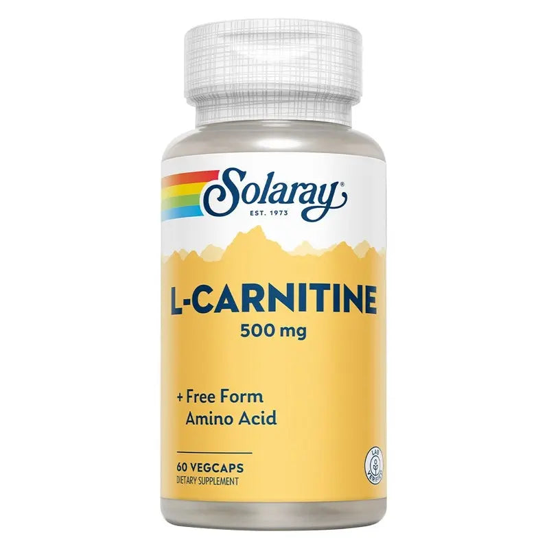 Solaray L- Carnitine 500mg Veg Capsules, Pack of 60's Solaray