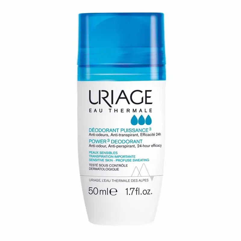 Uriage Power-3 Antiperspirant 24 Hours Fresh Deodorant Roll On 50ml Uriage