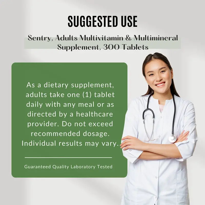 21st Century Sentry Adult Multivitamin & Multimineral Supplement Tablets, Pack of 300's 21st Century