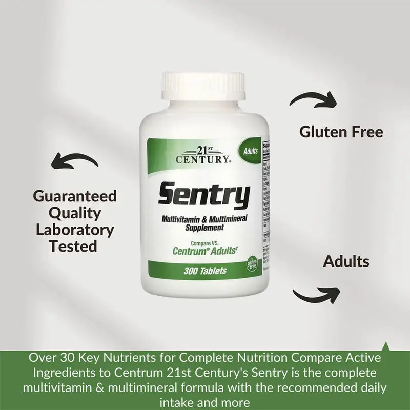21st Century Sentry Adult Multivitamin & Multimineral Supplement Tablets, Pack of 300's 21st Century