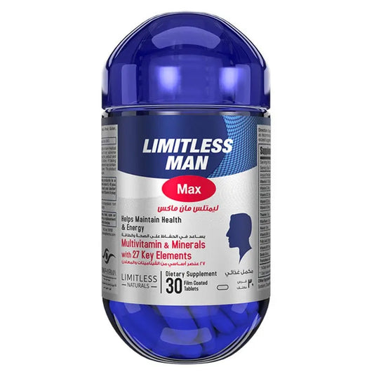 Eva Pharma Limitless Man Max Multivitamins & Minerals Supplement Tablets, Pack of 30's Eva Pharma