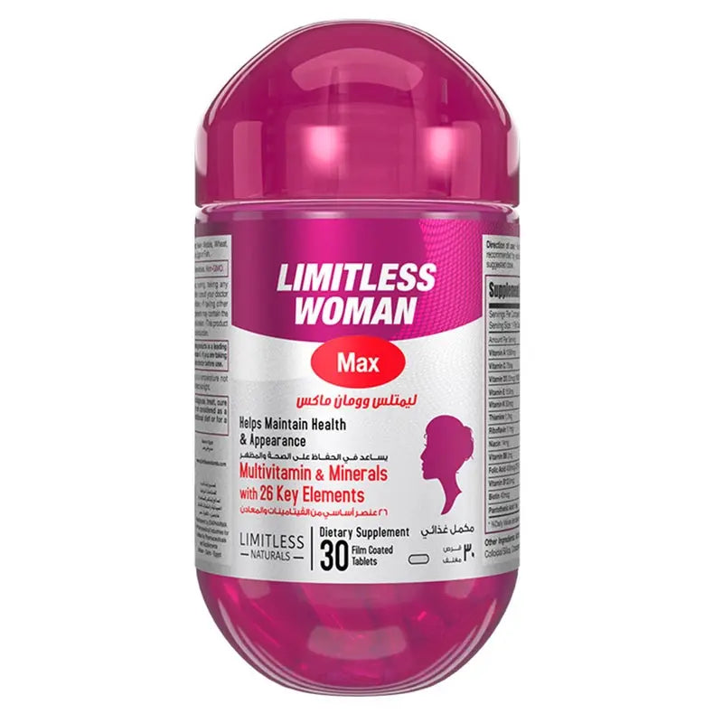 Eva Pharma Limitless Woman Max Multivitamins & Minerals Supplement Tablets, Pack of 30's Eva Pharma