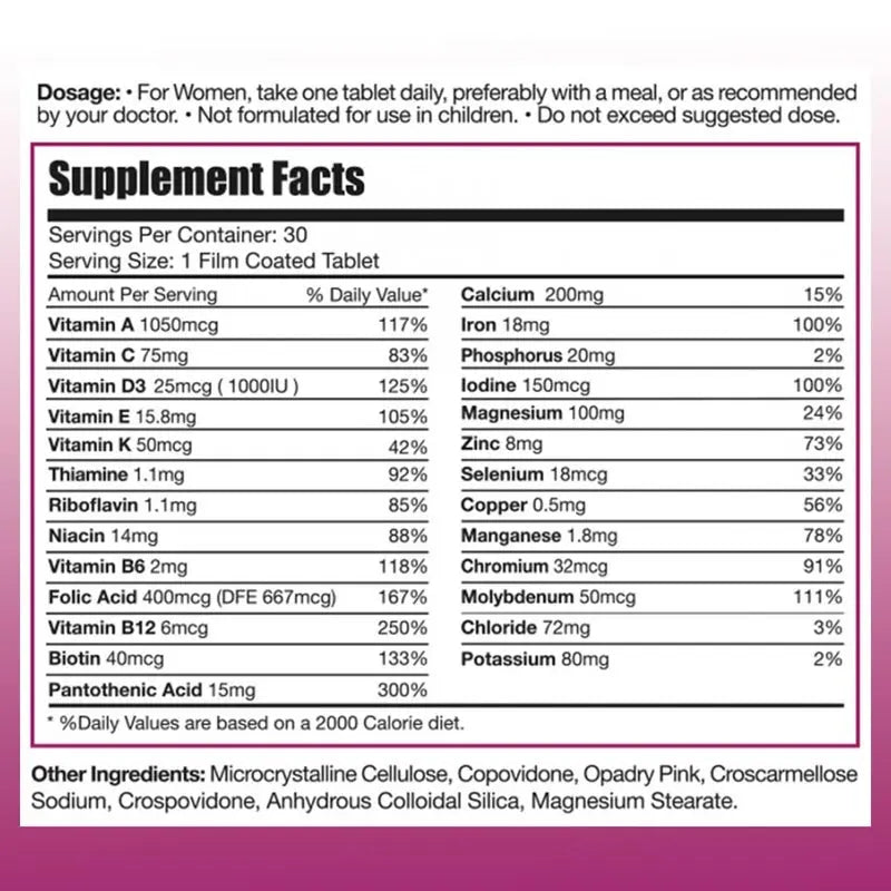 Eva Pharma Limitless Woman Max Multivitamins & Minerals Supplement Tablets, Pack of 30's Eva Pharma