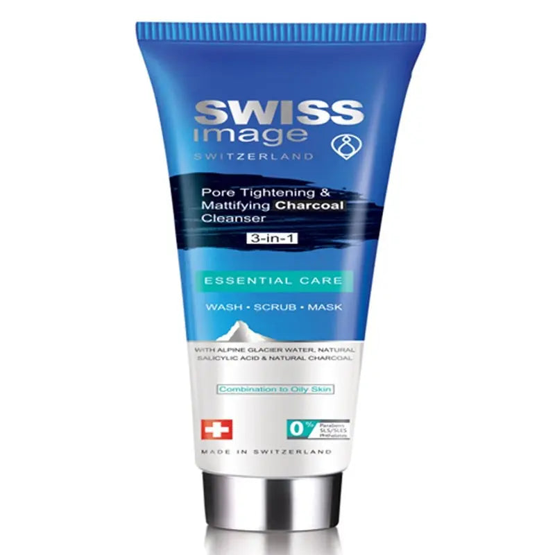 Swiss Image Essential Care Pore Tightening & Mattifying 3-In-1 Charcoal Cleanser 100ml Swiss Image