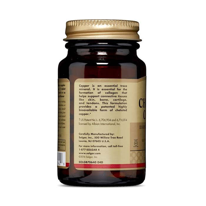 Solgar Chelated Copper 100 Tablets Solgar