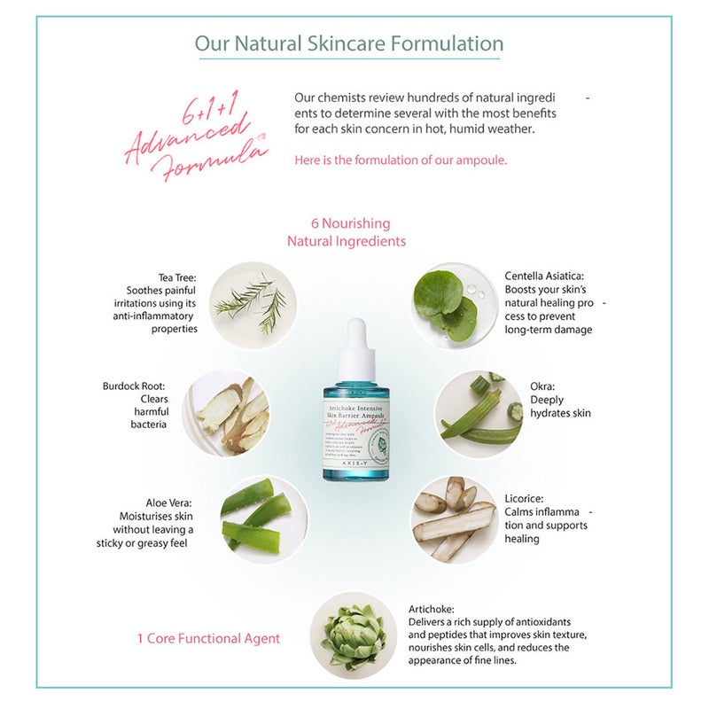 Axis-Y Artichoke Intensive Skin Barrier Heal + Calm Alcohol-Free Ampoule 30ml Axis-Y