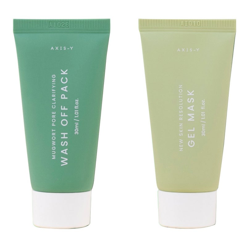 Axis-Y Mask Now Glow Later Wash Off Mask Duo Set - Gel Mask + Wash Off Pack 2*30ml Axis-Y