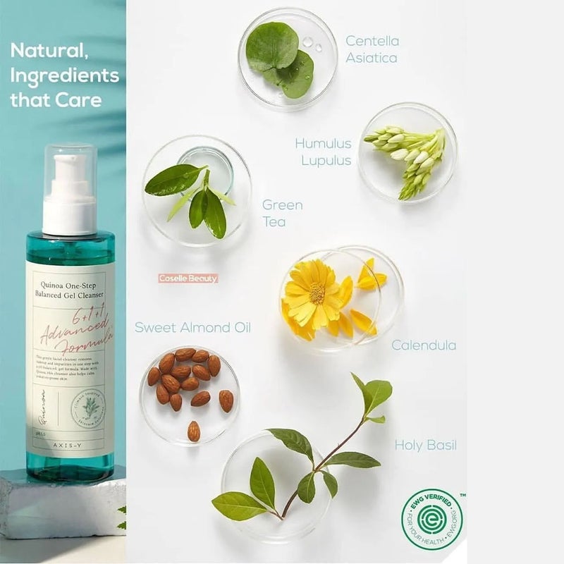 Axis-Y Quinoa One Step Balanced Clear + Hydrate Gel Cleanser 180ml Axis-Y