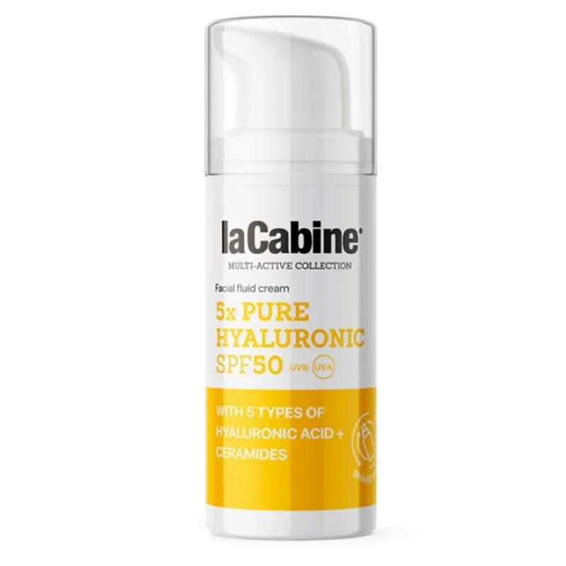 LaCabine 5X Pure Hyaluronic Acid Hydrating & Wrinkle Smoothing Facial Fluid Cream SPF50 30ml LaCabine