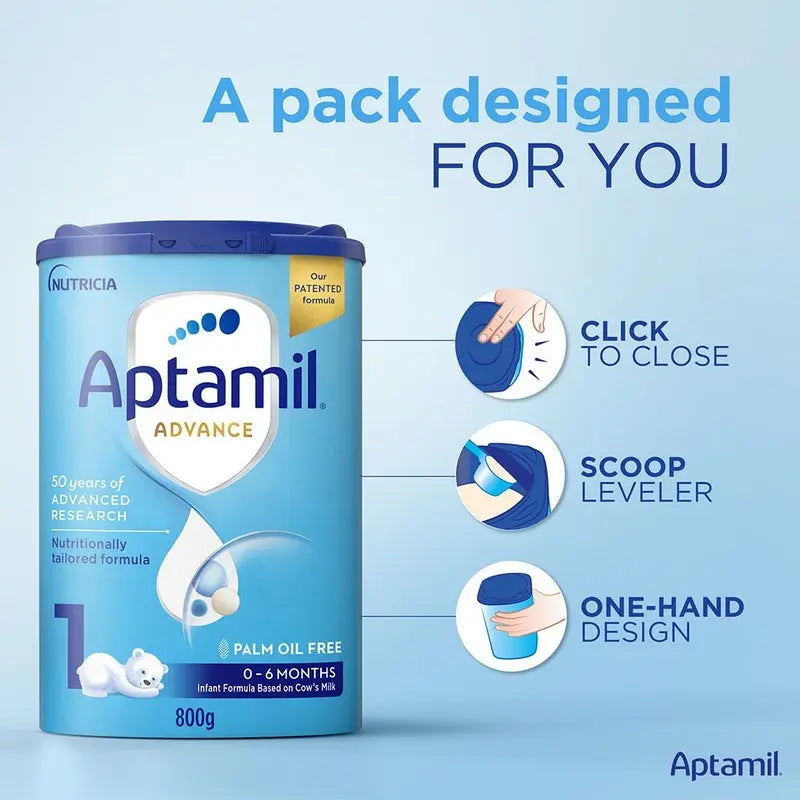 Aptamil Advance Stage 1 Palm Oil Free Baby Milk Formula For 0 To 6 Months 800g Aptamil