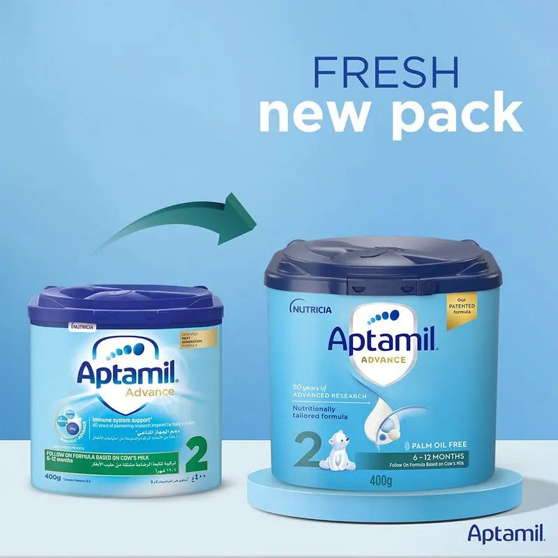 Aptamil Advance Stage 2 Palm Oil Free Infant Milk Formula For 6 To 12 Months 400g Aptamil