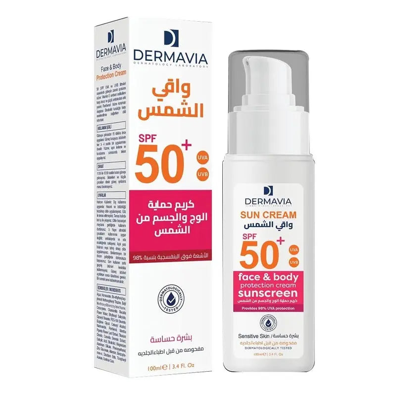 Dermavia Face & Body Protection Sunscreen SPF50+ For Sensitive Skin 100ml Dermavia