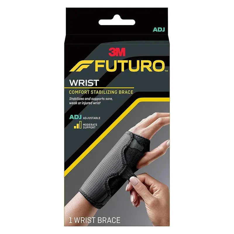 Futuro Adjustable Wrist Stabilizing Brace, Moderate Support, One Size, Black Color, Pack of 1’s Futuro