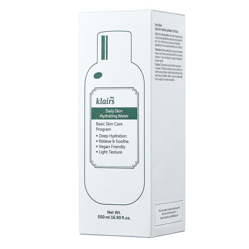Dear Klairs Daily Skin Hydrating Water With Green Tea For Face & Body 500ml Dear Klairs
