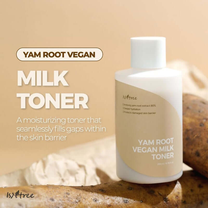 Isntree Yam Root Vegan Milk Toner 200ml, hydrating toner with yam root extract for sensitive skin.