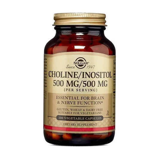 Solgar Choline/Inositol 500mg/500 mg Vegetable Capsules 100's Solgar