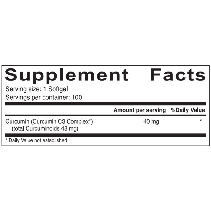 Sunshine Nutrition High Potency Curcumin 100 Softgels