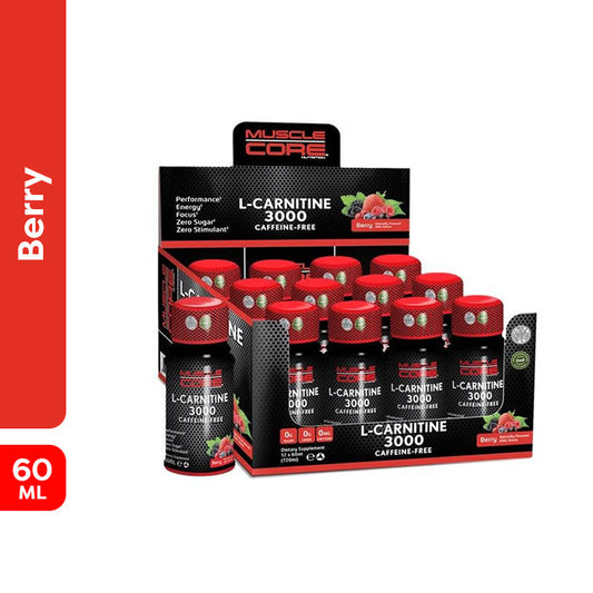 Muscle Core L-Carnitine 3000mg Berry 60ml - Box Of 12 pcs Muscle Core