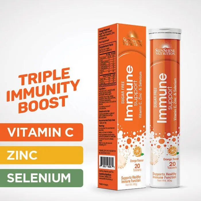 Sunshine Nutrition Immune Support Effervescent Orange Tablets 20's - www.plcgcc.com
