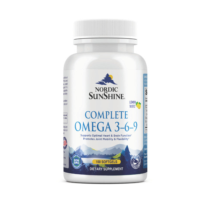 Nordic Sunshine Complete Omega 3-6-9 688mg - Heart, Brain & Joint Support with Borage Oil – 100 Softgels