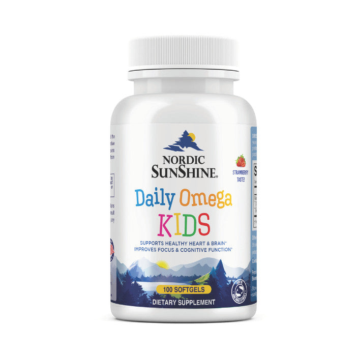 Nordic Sunshine Daily Omega-3 Kids 350mg, Brain, Eye & Immune Support - 100 Chewable Softgels