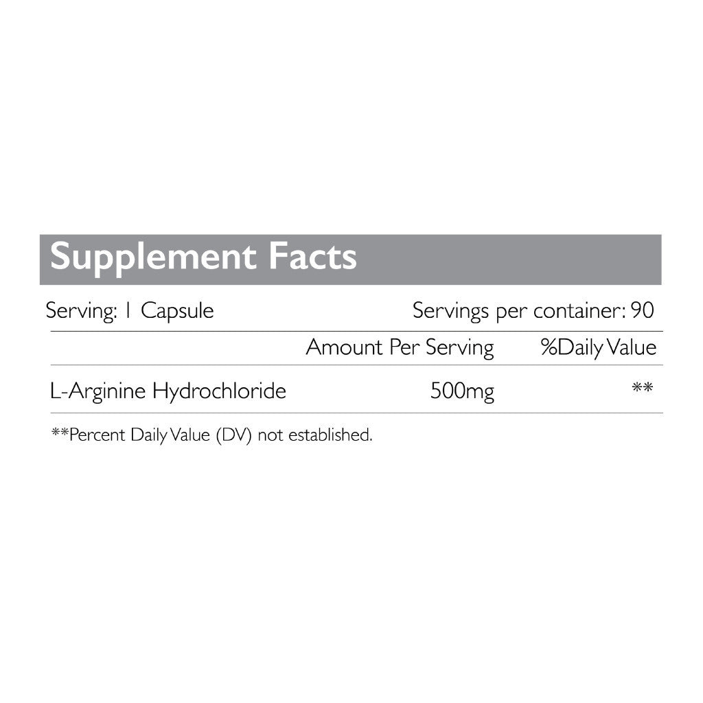 Radiant Platinum L-Arginine 500mg, Nitric Oxide Booster, Heart Health & Muscle Recovery Support - 90 Capsules