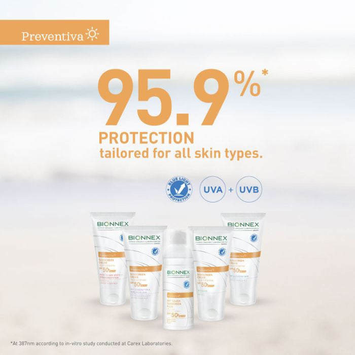 Bionnex Preventiva Sunscreen (SPF 50+) Dry Touch Fluid, Matte Finish, Oil-Free Protection - 50 ml