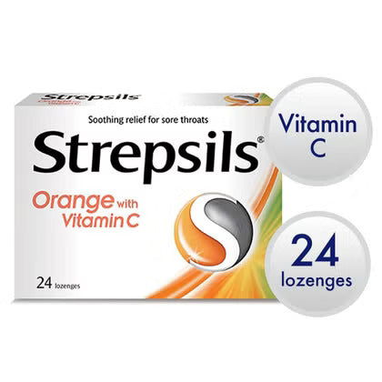 Strepsils Orange With Vitamin C 100 mg Lozenges 24's