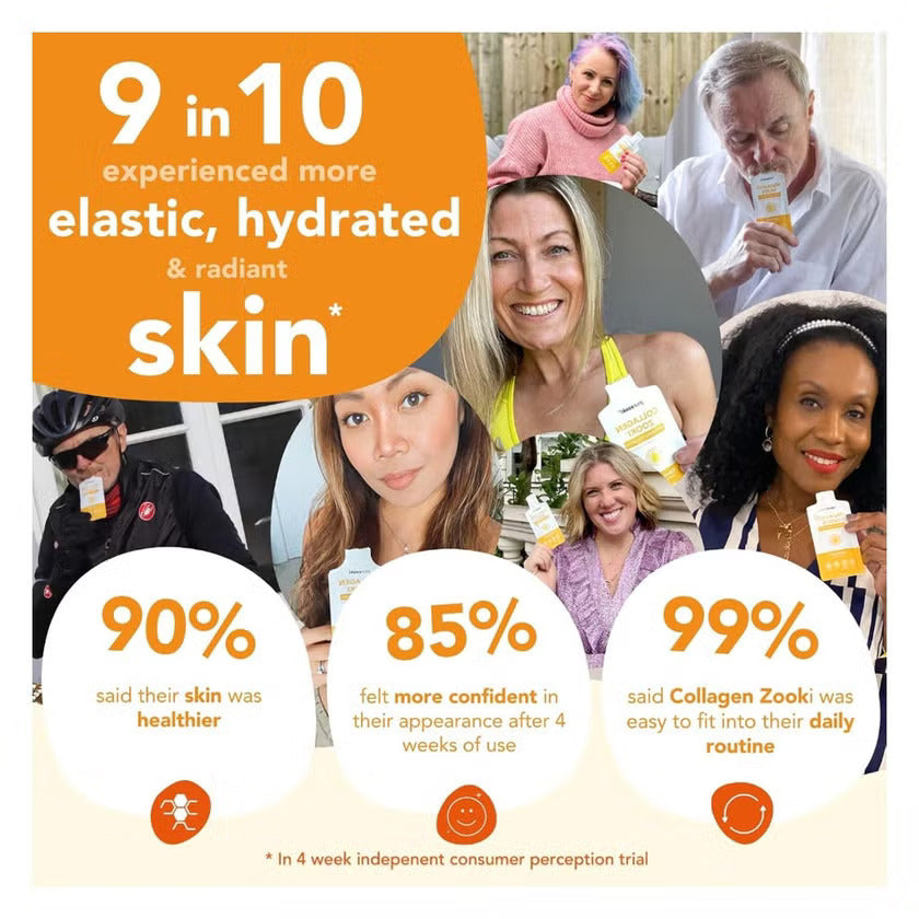 Zooki Marine Collagen 5000mg Mango Peach Flavor Liquid Sachets 15ml, Pack of 14's