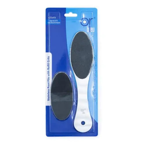 Or Bleu Stainless Foot File with Refill Grits CT-473 Or Bleu