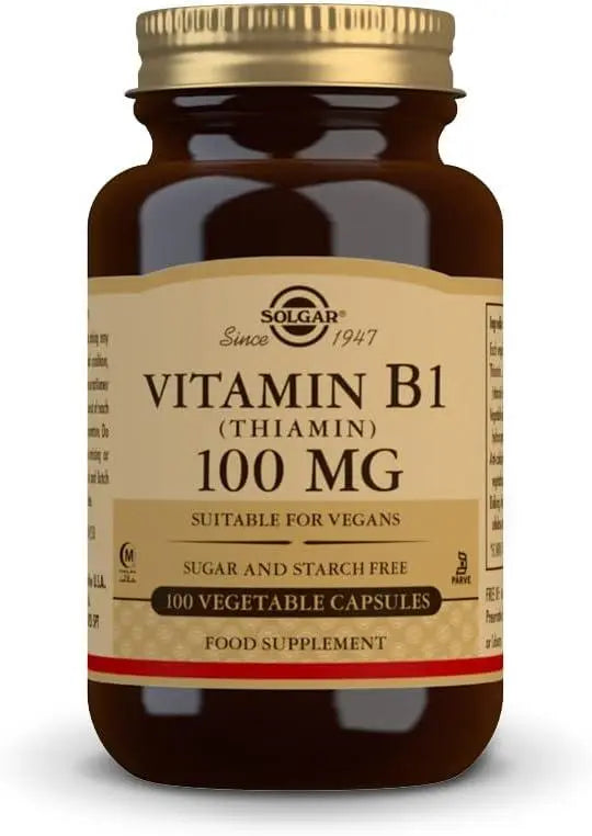 Solgar Vitamin B1 Vegetable Capsules 100Mg Thiamin, 100S Solgar