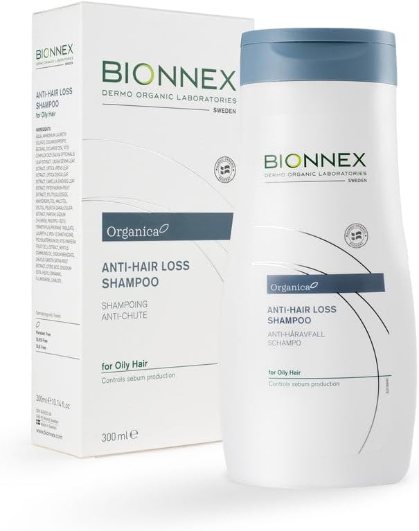 Bionnex Organica Anti-Hair Loss Shampoo for Oily Scalp with 25 Natural Plant & Sea Extracts, Vitamins & Minerals – 300ml
