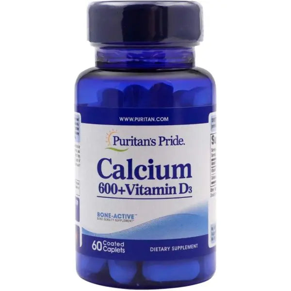 Puritan's Pride Calcium 600 + Vitamin D3 Caplets 60's Puritan's Pride