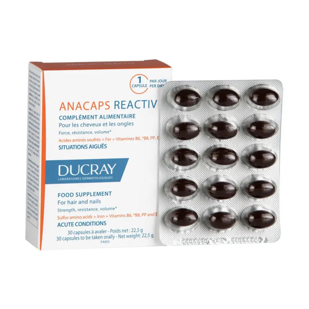 Ducray Anacaps Reactiv Hair and Nails x30capsules Ducray