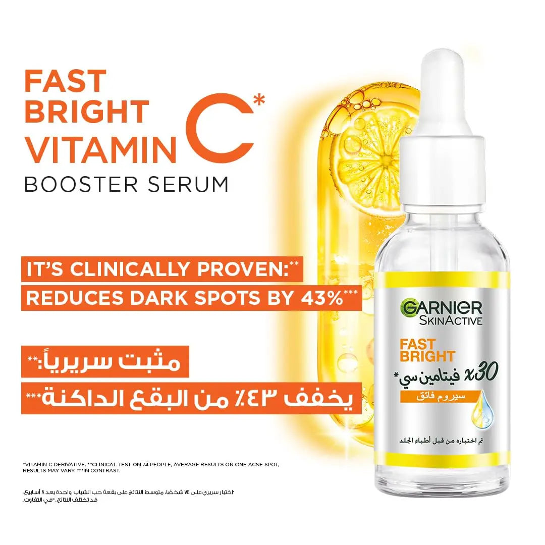 Garnier SkinActive Fast Bright 30x Vitamin C Booster Serum 30ml Garnier