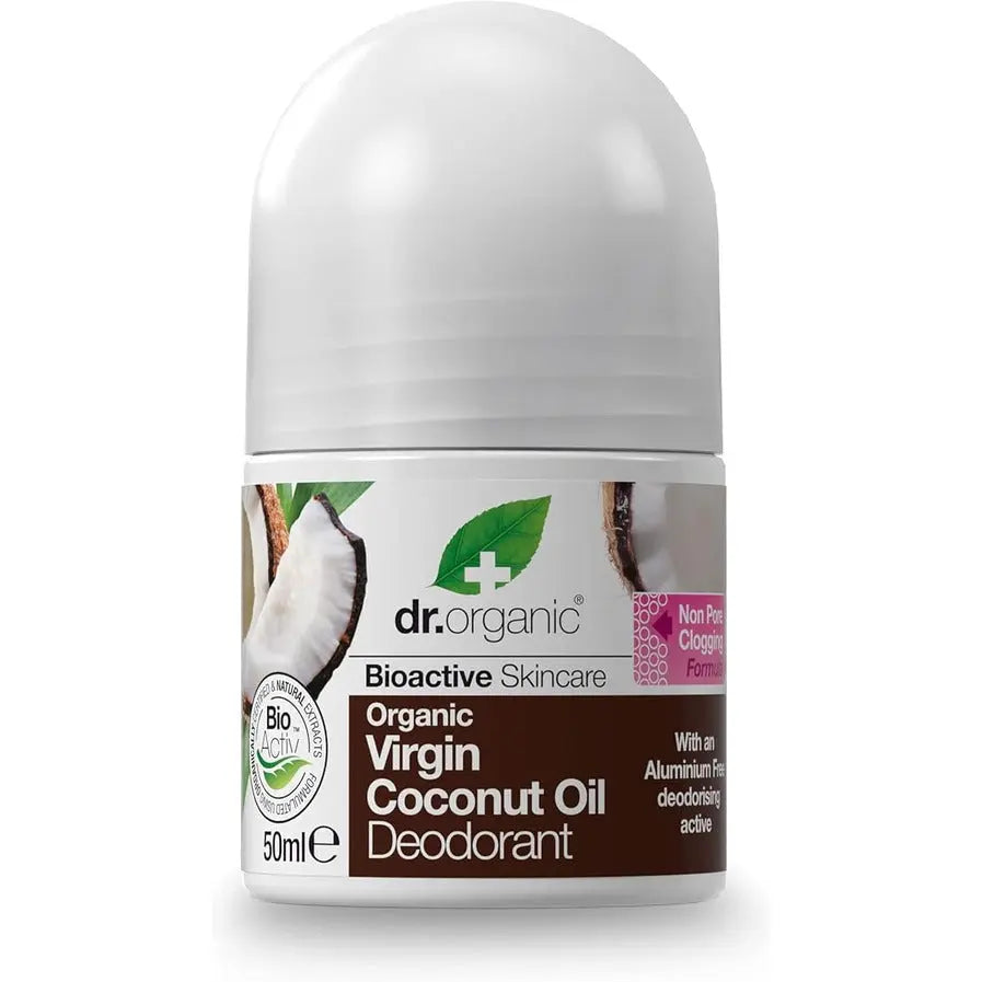 Dr Organic, Organic Virgin Coconut Oil Deodorant, Natural, Vegan, Cruelty Free, Paraben & Sls Free, Aluminium Free, For Women & Men, 50Ml Dr.Organic