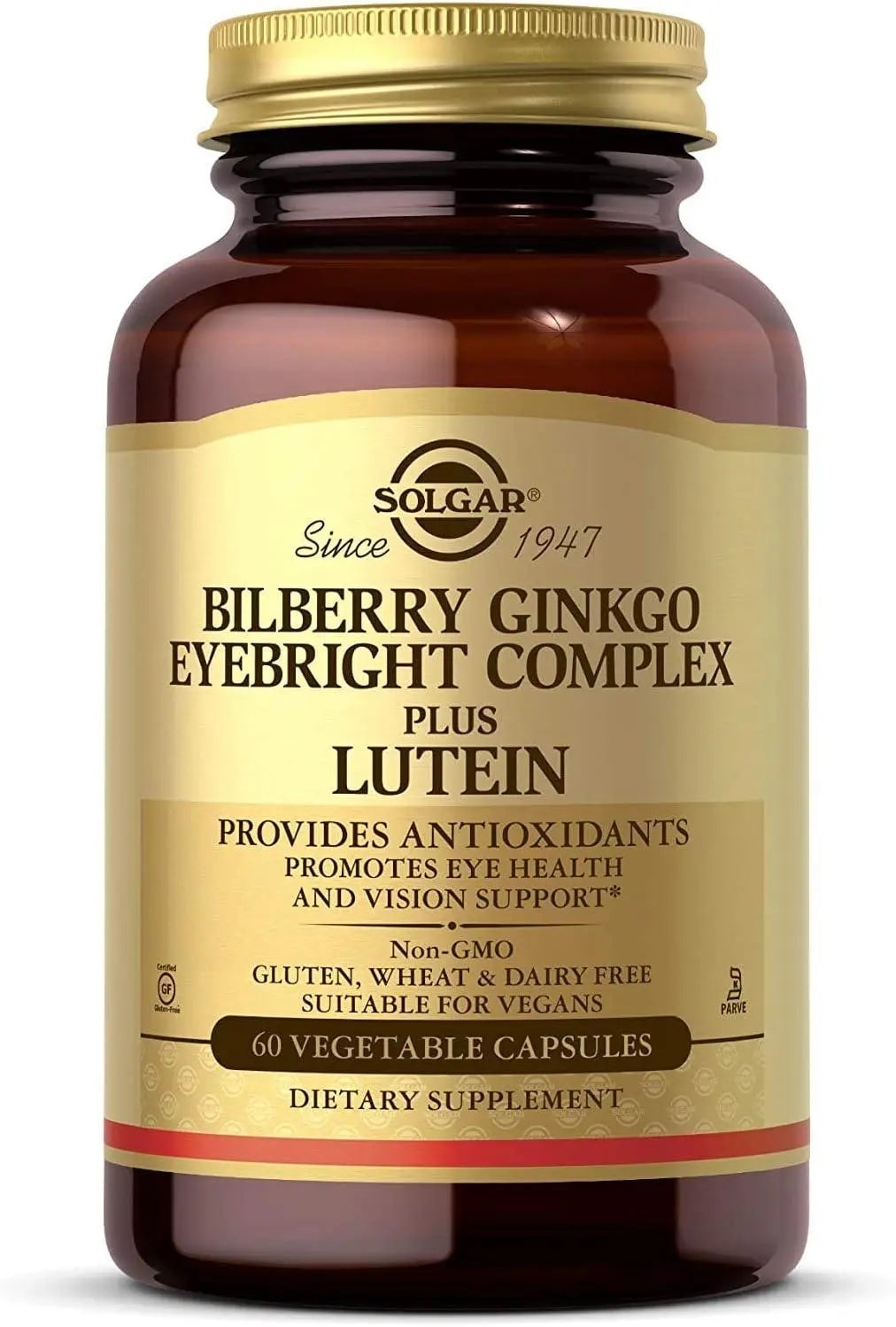 Solgar Bilberry Ginkgo Eyebright Complex Plus Lutein 60 Vegetable Capsules Solgar