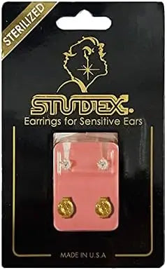 Studex 2MM April – Crystal Birthstone 24K Pure Gold Plated Ear Studs | Hypoallergenic | Ideal for every day wear - www.plcgcc.com